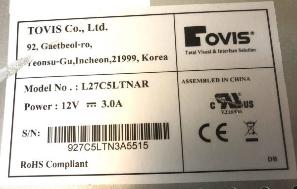 Aristocrat Helix 27" (Helix Plus) Top LCD Monitor