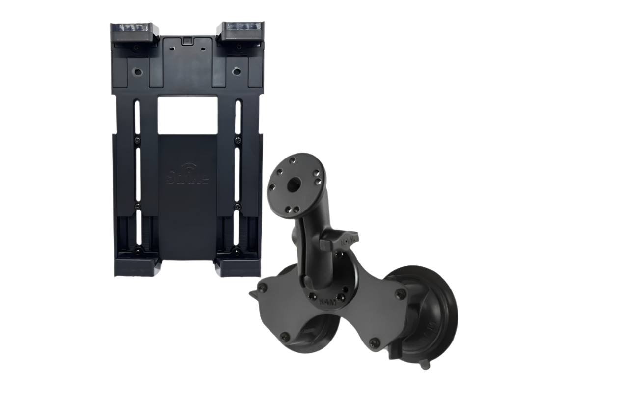 Universal Spring Loaded Tablet Holder with RAM Dual Suction Cup Mount